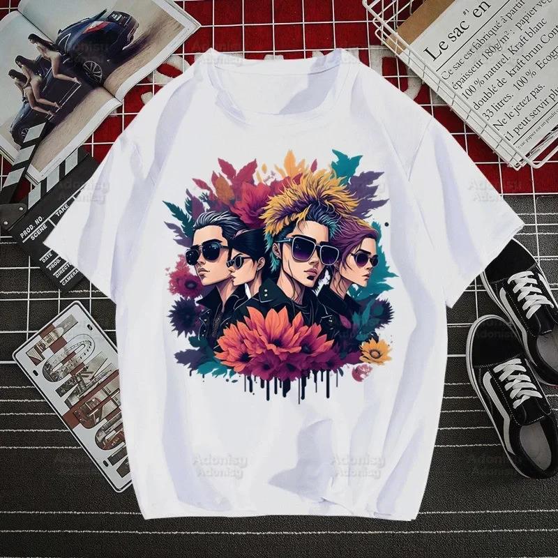Tokio Hotel Group Musik Harajuku Herren T-Shirts Tees Shirt Tops Design Kurzärmelig Y2K Ästhetik 90er Anime T-Shirt