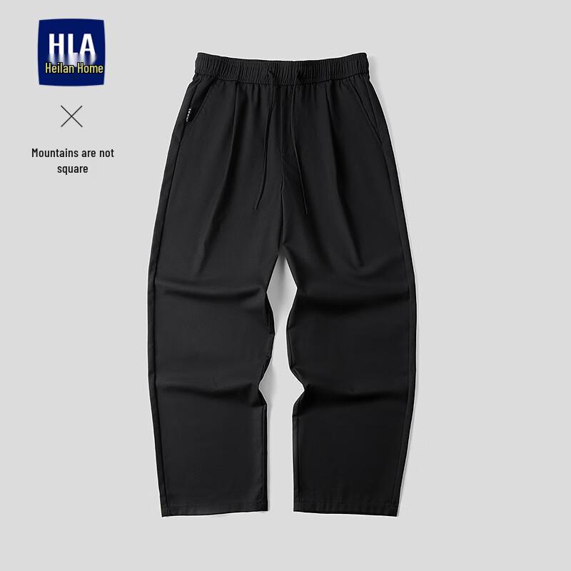 HLA Men s Casual Straight Fit Elastic Waist Pants L