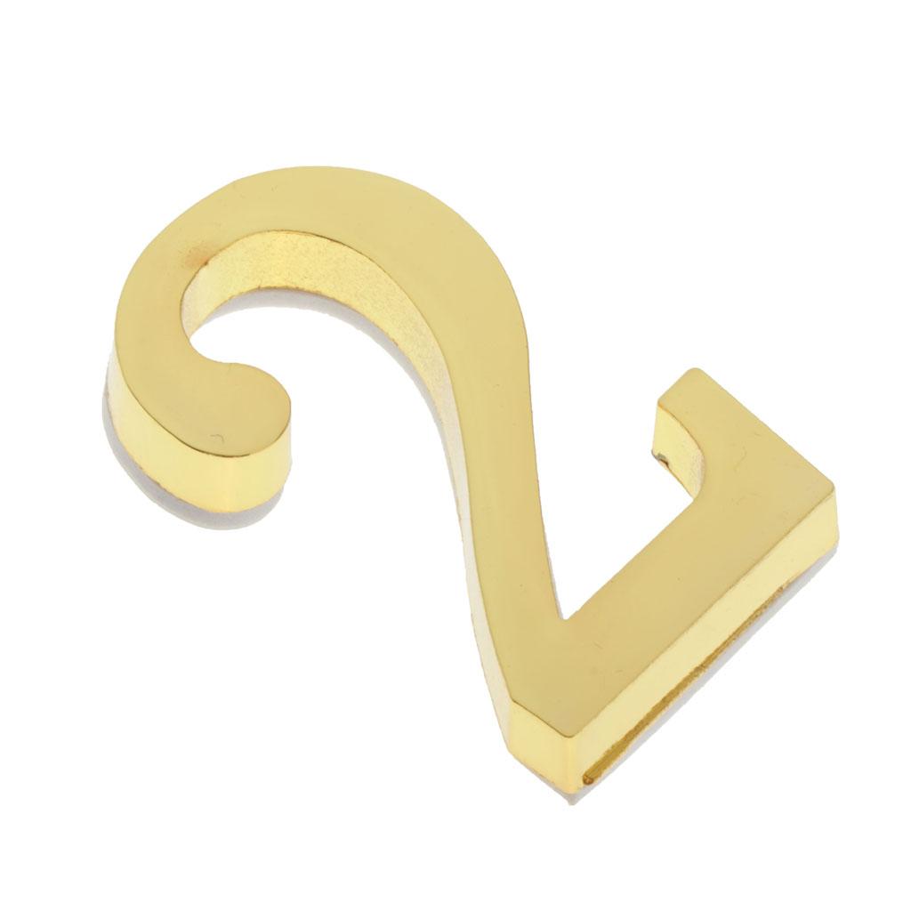 Golden Metal Digit Door Numbers Sign Plate DIY Mailbox House Outdoor 1