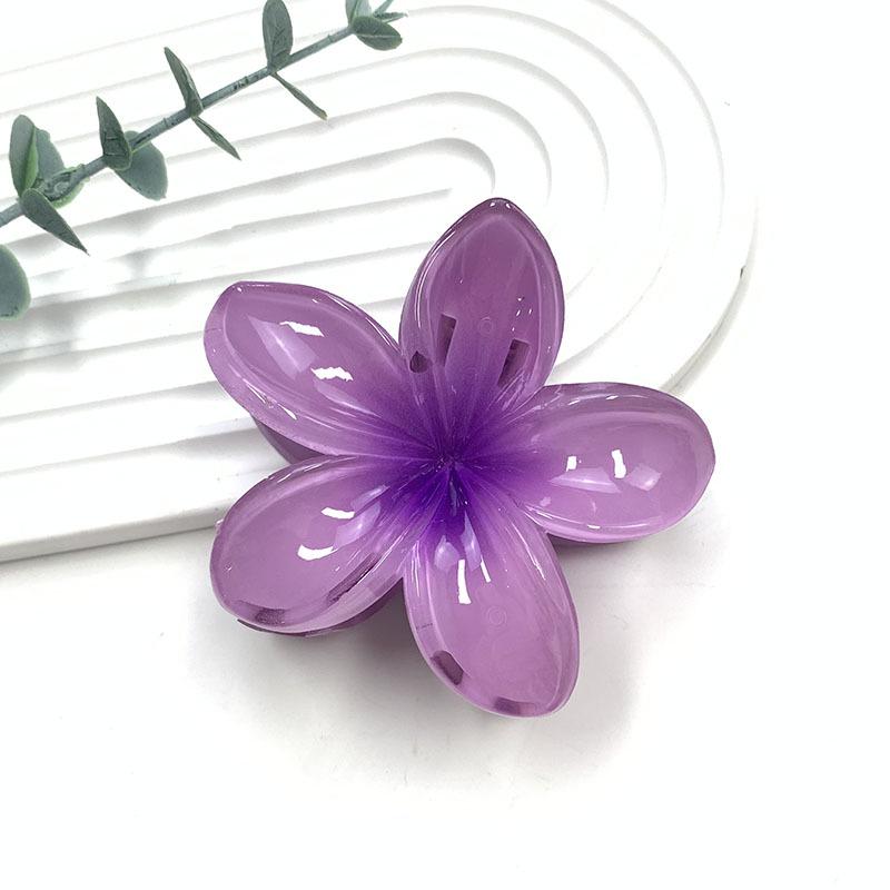 Retro Colorful Frangipani Flower Hair Claw Clip for Women