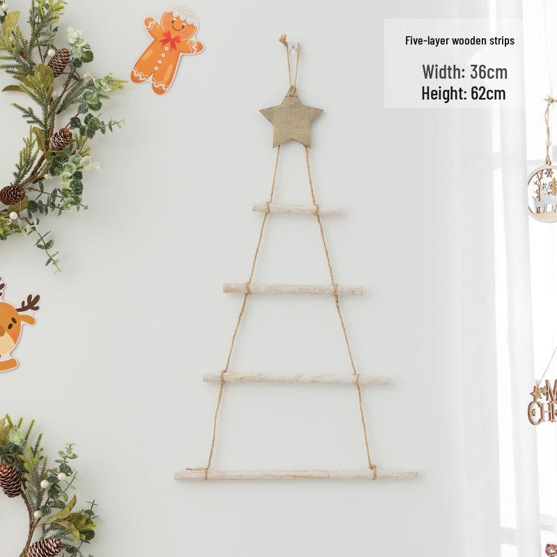 Wooden Triangle Christmas Tree Ornaments - Mall Window Display Decoration Props