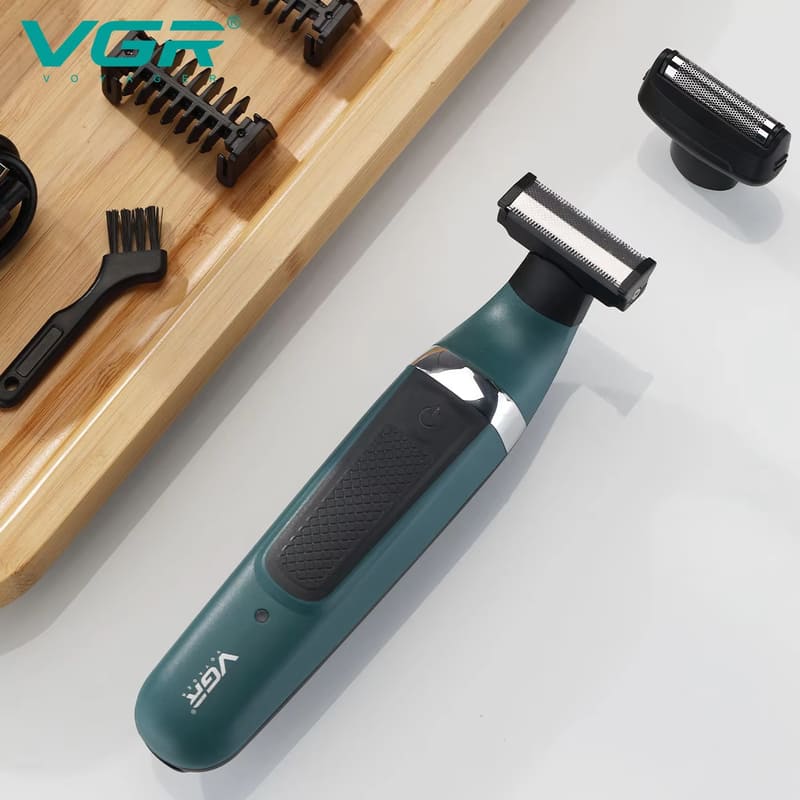 Original VGR V-393 2-in-1 Hair Trimmer Rechargeable Electric Shaver IPX5 Waterproof Beard Trimmer Face & Body Shaving Machine for Men Home Razor