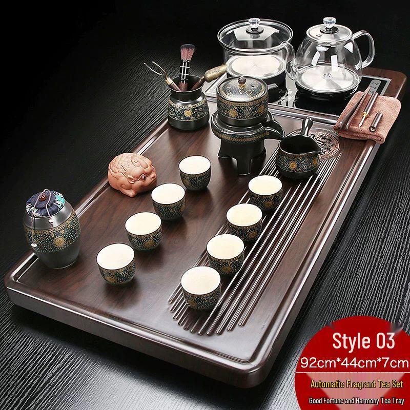 Jiakangming Automatic Solid Wood Tea Tray Set