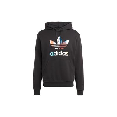 adidas Originálna mikina s kapucňou so sťahovacou šnúrkou s potlačou loga Trefoil Pánska mikina Čierna IC5731