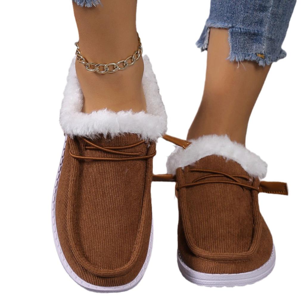2025 Winter New Thick-soled Snow Boots for Women, Piled and Thickened Fluffy Warm Large-size Sewn Cotton Shoes for Women