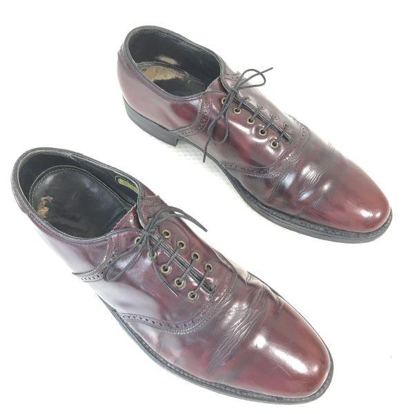 80er Vintage Florsheim Royal Imperial Saddle Shoes 10.5B 27-28cm Burgunder(GEBRAUCHT)