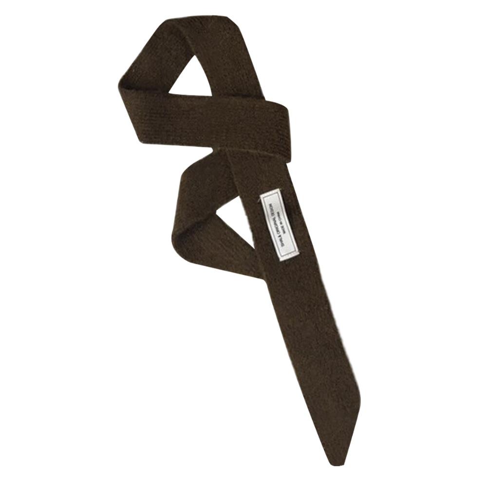 

Однотонные длинные узкие шарфы Мягкий длинный шейный платок Y2K Вязаный шарф Осень Зима кофейный