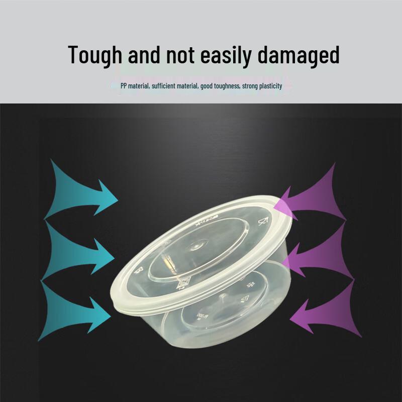 Lvkangchu 300 ml Transparent Rund Engångsmatlåda med Lock