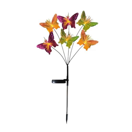 Solar Butterfly Lawn Light Garden Light Solar Fiber Optic Butterfly Powered Waterproof Outdoor 6 head