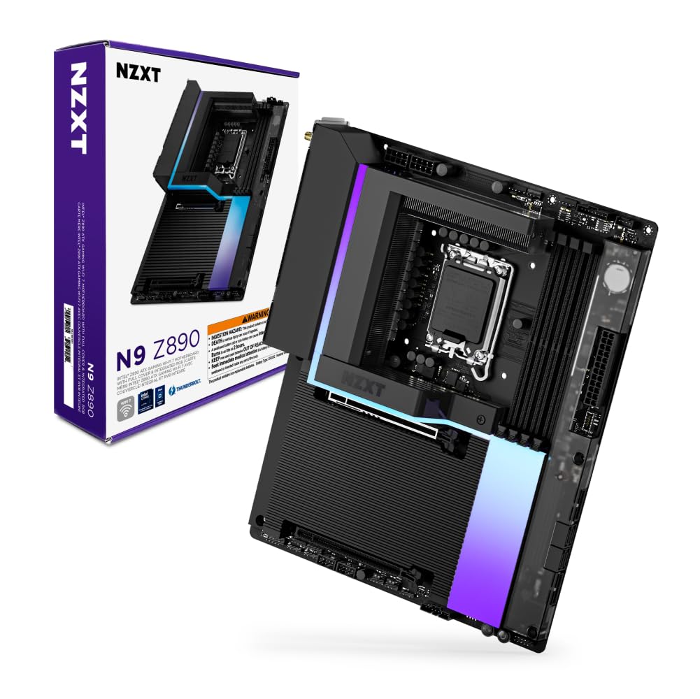 

Материнська плата NZXT N9 Z890 ATX Gaming 7 Чорна MB6653 WI-FI N9-Z89XT-B1 чорний