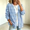 Women's Casual Button Front Plaid Print Jacket for Everyday Wear