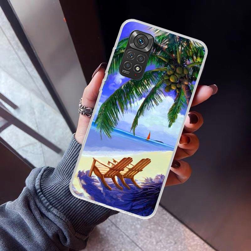 Summer Beach Sunset Sea Palm Tree Phone Case for Xiaomi Redmi Note 15 14 14S 13 12 12S 11 Pro Plus 11E 11T 11S 10S 5G Soft Cover
