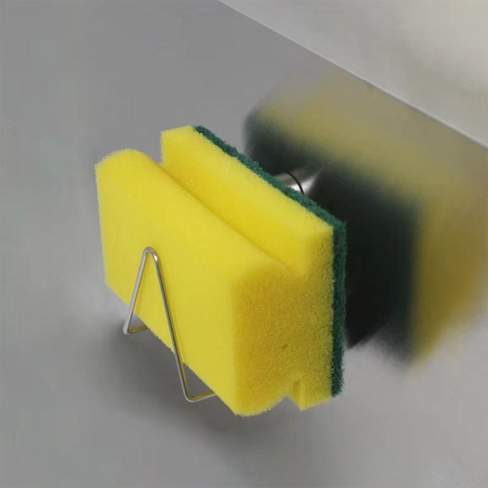 Stainless Steel Magnetic Sponge Holder Waterproof Sponge Hanging Bracket Dish Drainer  Kitchen Sink
