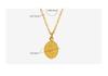 Leaf Oval Pendant Necklace for Women - Gold Plated, Fade-Resistant Titanium Steel