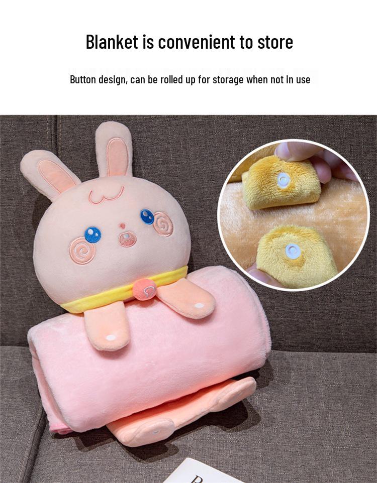 3D Cartoon Capybara Foldable Blanket Pillow for Office Nap and Air Conditioning