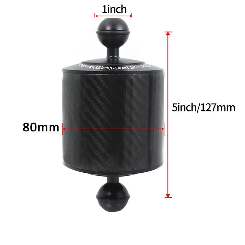 XT-XINTE Underwater Diving Tray Carbon Fiber Float Buoyancy Aquatic Arm D80mm Dual Ball Floating Arm Diving Camera