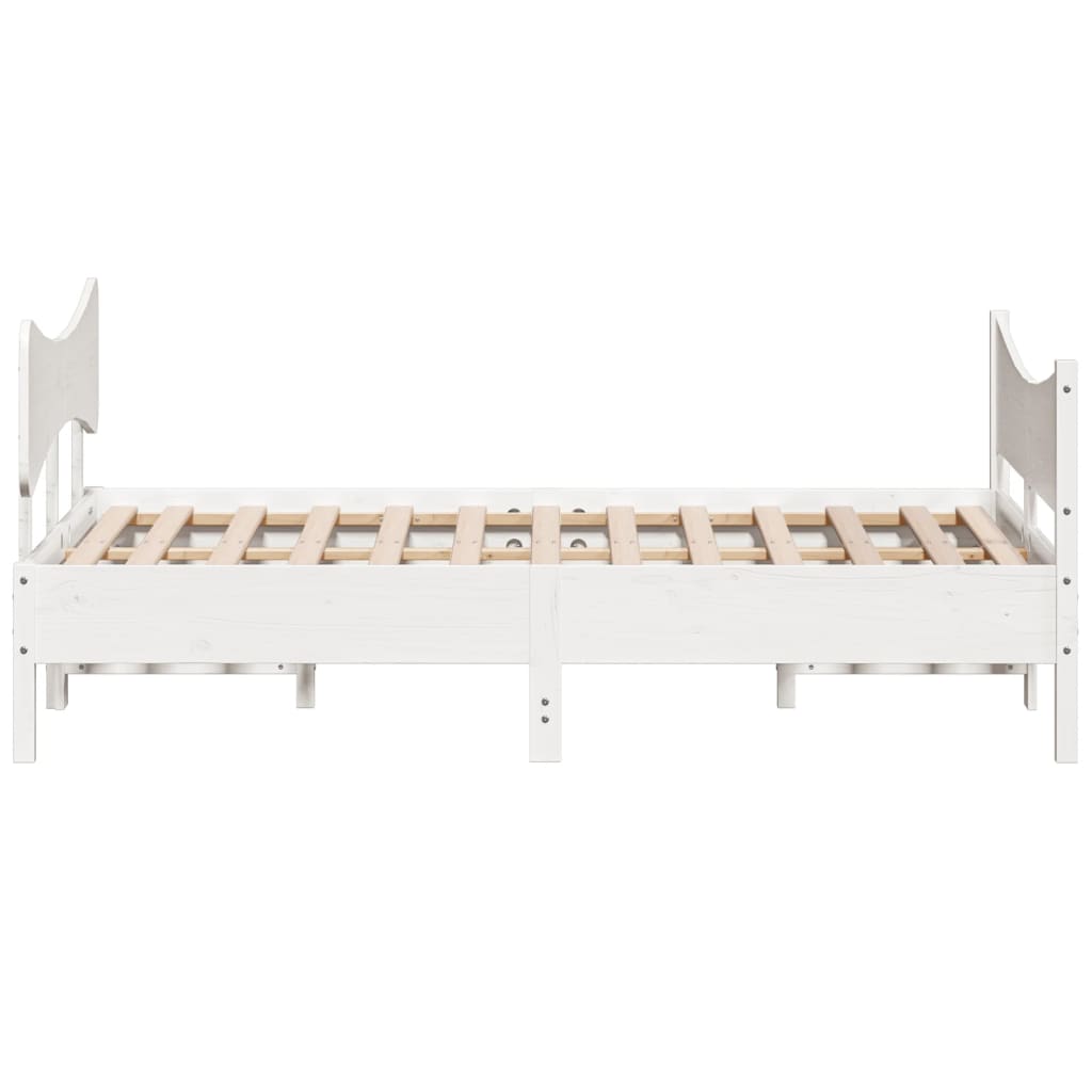 Solid Wood Bed without Mattress White 140x190 cm Pine Wood