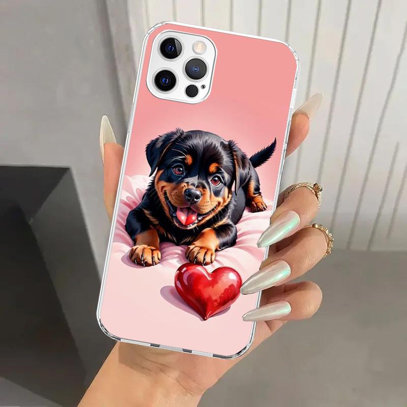 Lovely Puppy Heart Dogs Phone Case for Iphone 17 Air 16 15 Plus 14 13 Mini 12 11 Pro Max 16E 7 8 SE 2020 Soft Funda Print Shell