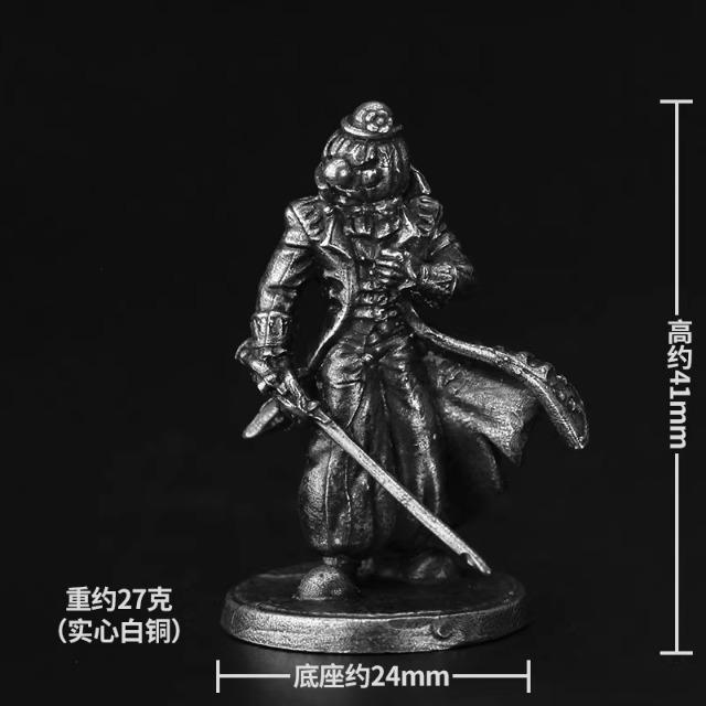 

Cupronickel Pumpkin Reaper Miniature, Halloween Tabletop Game Piece, Collectible Metal Soldier Model for Car Decor &Holiday Gift