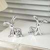 Cute Rabbit Figurine Modern Style Rabbit Animal Decor Silver Sitting Rabbit Ornament Living Room Decoration