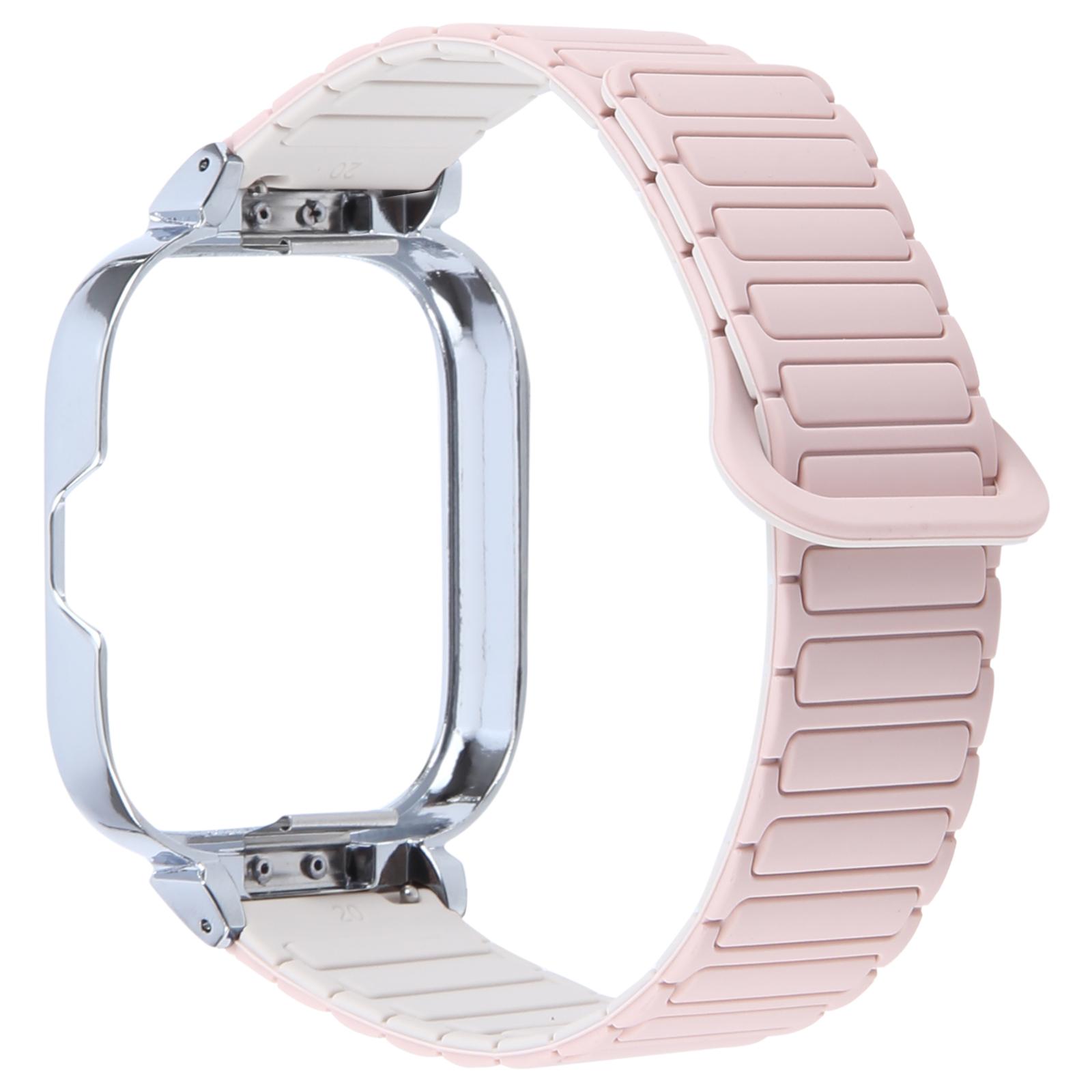 

Для Xiaomi Redmi Watch 5/4 Металева Срібляста Рамка Інтегрований Магнітний Силіконовий Ремінець для Годинника E