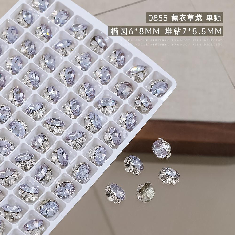 Sparkling Nail Art Pile Jewelry K9 No Bottom Support Crystal Pigeon Egg Ball Size Elliptical Finished Product