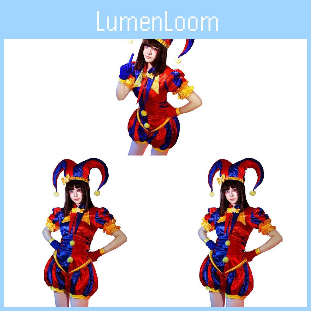 The Amazing Digital Circus Pomni Full Body Suit With Satin Fabric For Cosplay Events