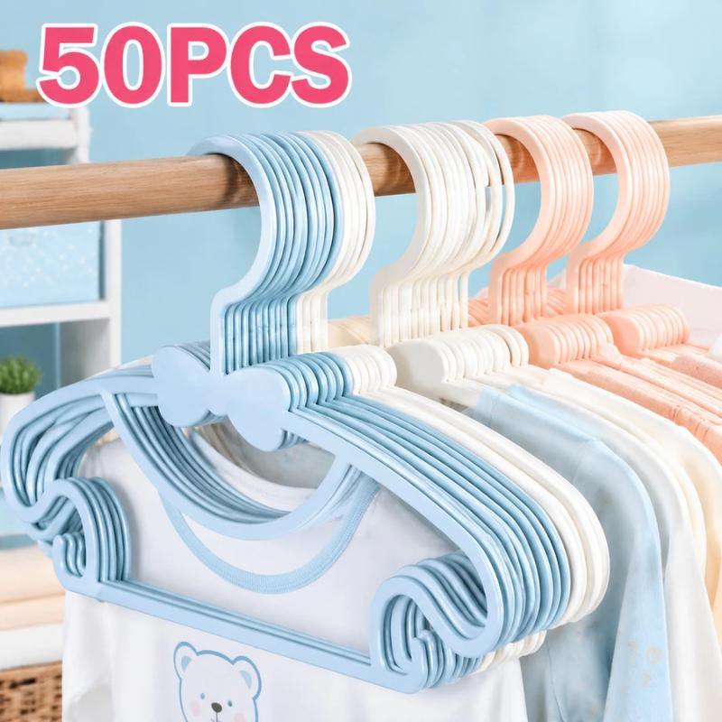 Small Size Children Clothes Hangers 10/50Pcs Non-slip Space Saving Hangers Fit 0-10 Years Old Kids Closet Storage