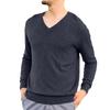 Men's  Fashion  Sports  Fitness  Leisure  V-Neck  Elastic  Vertical Bar  Long Sleeves  Upper Garment