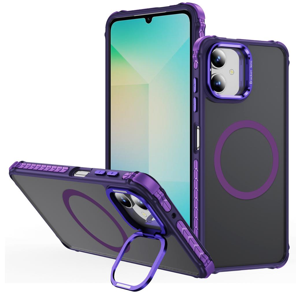 For Samsung Galaxy A05 4G Case with Lens Kickstand Matte Phone Back Cover Magnetic Case