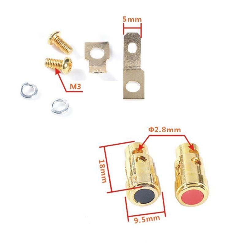 1 Pair Binding Post Connectors Grounding Column for Speakers Wire Connection Loudspeaker Cable Connectors Plugs