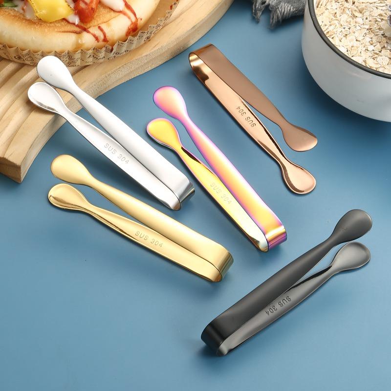 Multicolored Mini Sugar Tongs Small Ice Tongs, Mini Serving Tongs Ice Clip Small Kitchen Tongs for Tea Party Coffee Bar Utensils