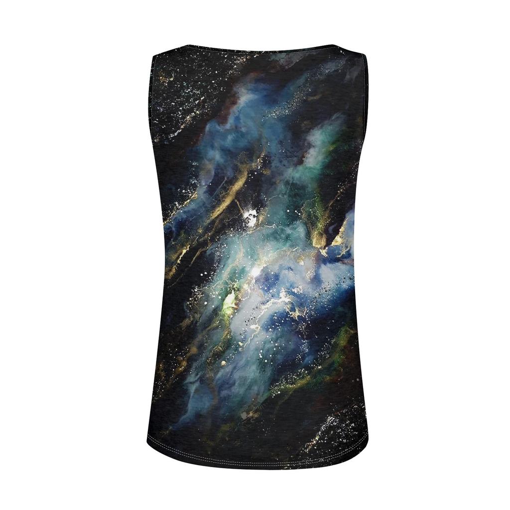 Dámské ležérní topy bez rukávů s potiskem a výstřihem do V