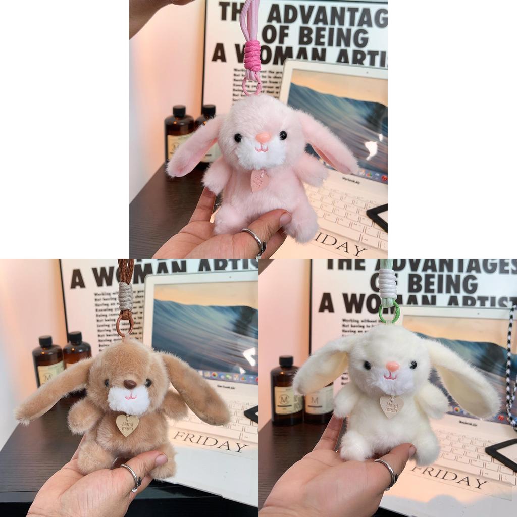Heart Shaped Bunny Plush Toy With Keyring For Backpacks And Gifts
