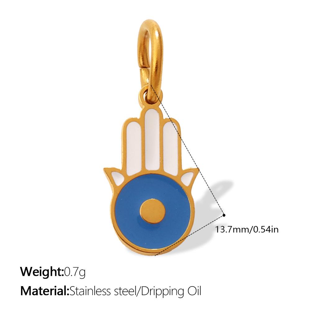 European and American retro exotic jewelry pendant golden Fatima hand evil eye element decorative pendant