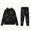 Set Felpa Streetwear Donna Stampa Kapok Vestibilità Larga Manica Lunga Outfit Casual