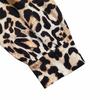 Autumn New Retro Leopard Print Sweet Chest Lace Up Doll Collar Shirt Top for Women