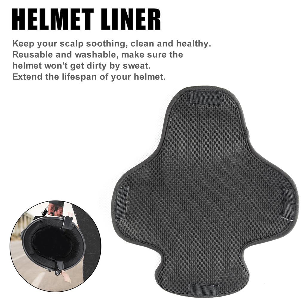 Motorcycle Helmet Liner, Sweat Absorbent Cooling Helmet Pad with Hook and Loop Reusable & Washable Lining Pad for Hard
