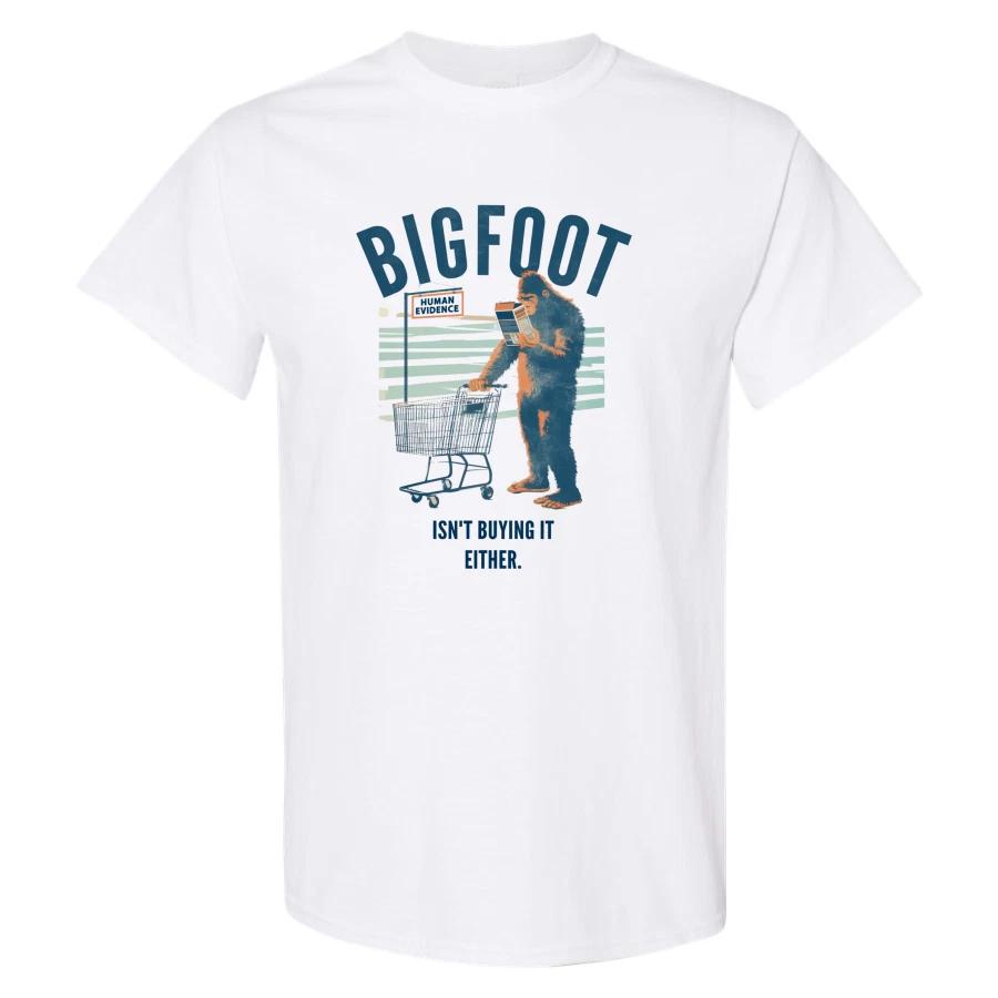 Bigfoot Isn t Buying It Either Human Evidence Funny Vintage Sasquatch T Shirt XXL