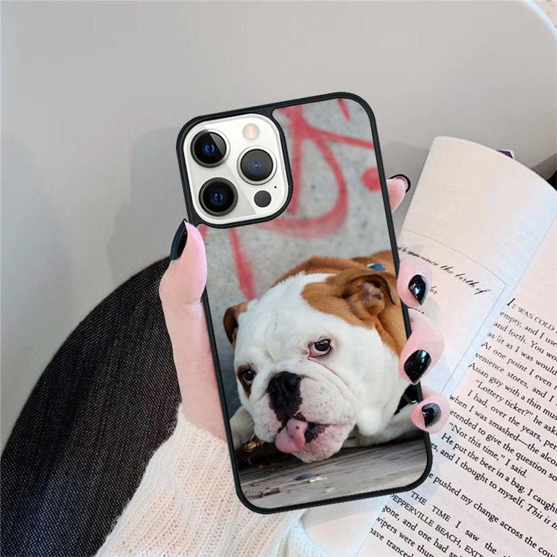English Bulldog Mobile Phone Case Cover For iPhone 17 Air 15 16 16e 13 14 12 11 Pro Max Coque For Apple Plus Fundas
