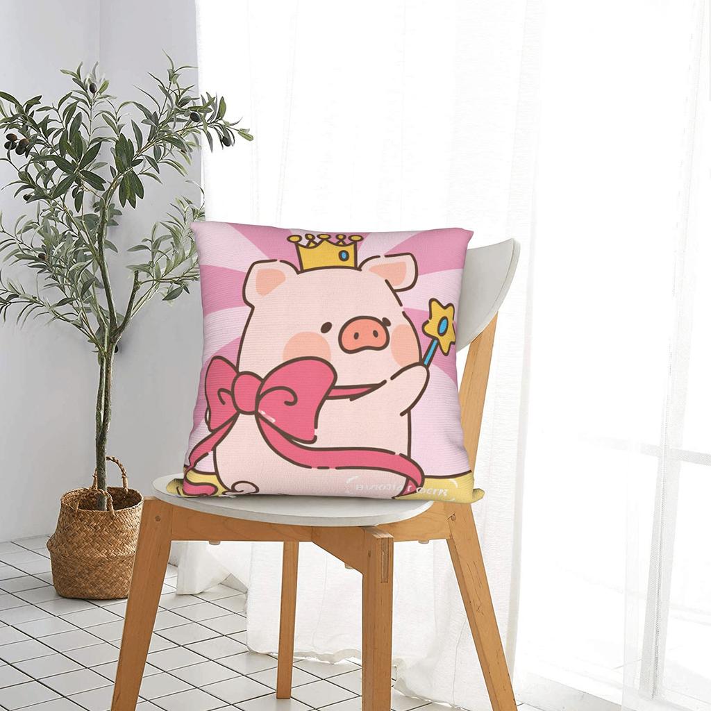 Cartoon L-Lulu Pig  Pillow Case  Soft Pillow Cover Kawaii Cushion Cover For Living Room Bed Chair