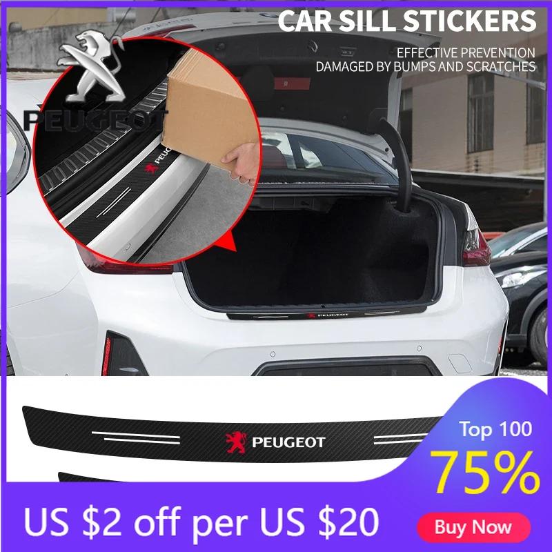 2026 Hot Car Sticker Car Door Threshold Sticker Carbon Fiber Strip Rear Bumper Guard Scratch Protector For Peugeot 407 508 2008 