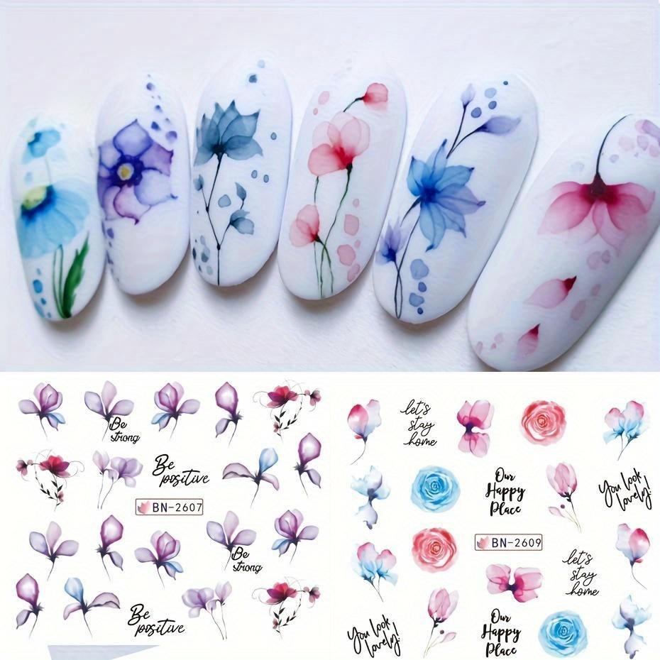 Nail Sticker Flower Water Transfer Nail Decal Wraps Nail Art Tips Manicure Decor