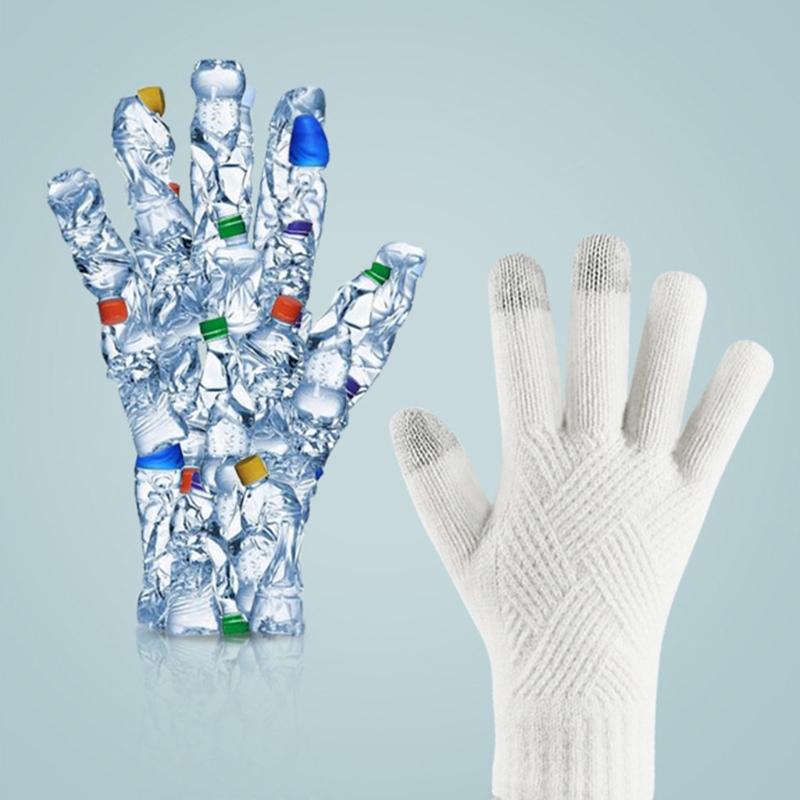 Modische Gestrickte Dicke Handschuhe für Männer & Frauen Einfarbig Argyle-Muster Winddicht Warm Herbst Winter Vollfingerhandschuhe