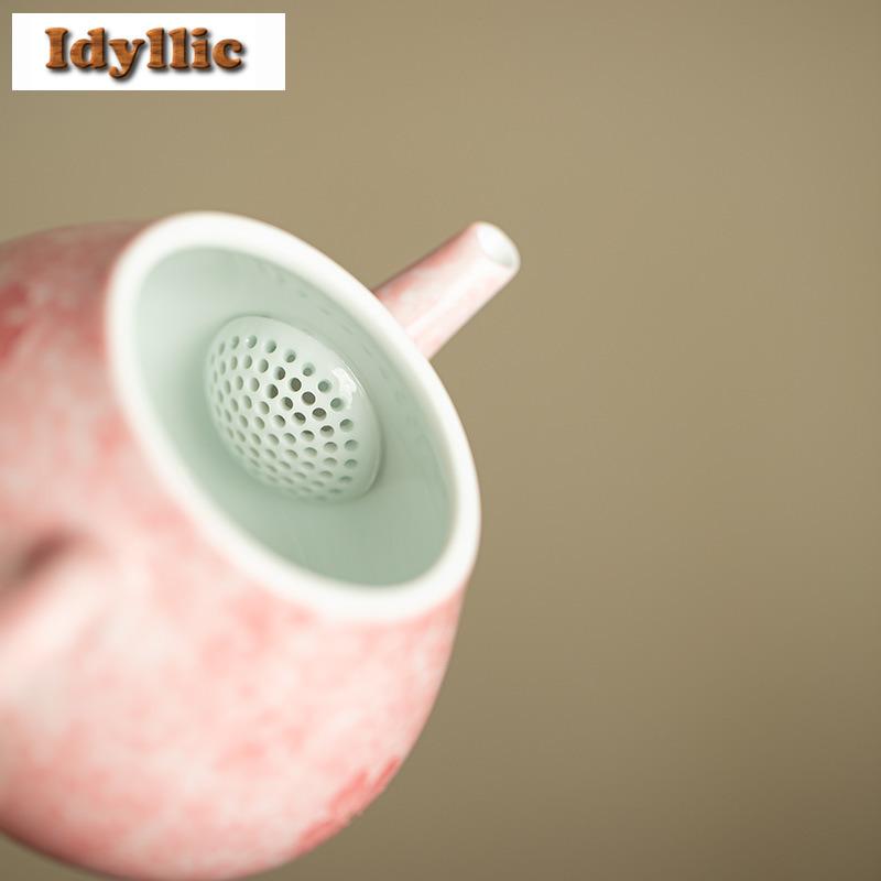 170ml Handgeschilderde Reliëf Kersenbloesem Theepot Japanse Thee Infuser Pot Thee Trekkoker Met Gat Voor Bal Thee Services Ambacht