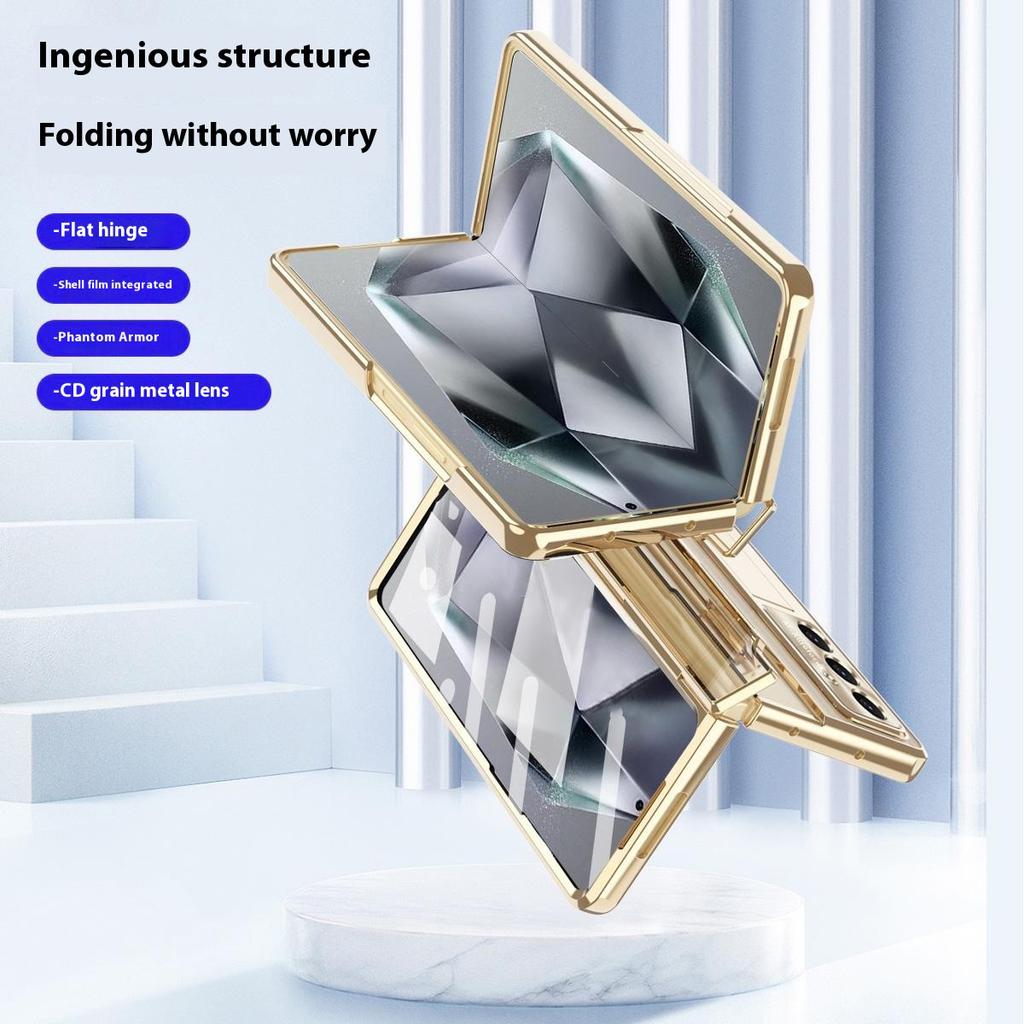 For Samsung Galaxy Z Fold7 5G Case Kickstand Hard PC Phone Cover with Screen Film/Stylus