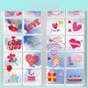 Xh110 Cute Cartoon Valentine's Day Heart Window Stickers For Kids 8 Pack Set