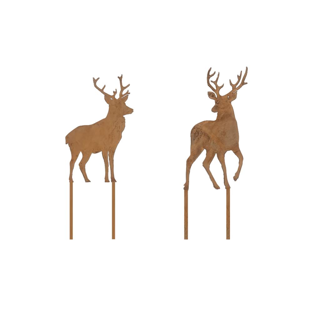 1Pc Iron Deer-Shaped Garden Decoration Ground Insert, Outdoor Christmas Decoration, Suitable for Outdoor Lawn and Courtyard Garden Decoration