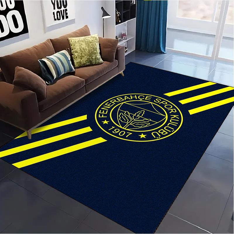 Tappeto Tappetino con Logo Fenerbahçe per Soggiorno Camera da Letto Casa Decorazione Divano, Tappetino Antiscivolo per Giochi Bambini