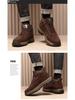 Men's 2025 Wool-Integrated Leather Snow Boots - Non-Slip, Warm, Thick, High-Top Casual Shoes